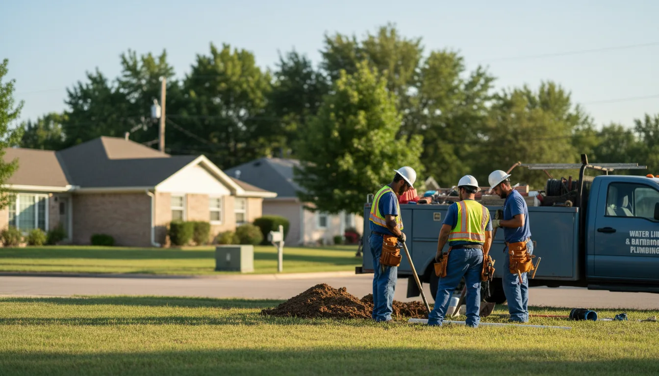 Residential water line and bathroom plumbing service in Breckenridge, MO